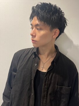 ベイルーム(BAYROOM by HONEY omotesando) ブルーブラックスパイキーショート韓国マッシュスペインカール1