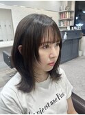 【adept北千住エリ】ミディアムサイドレイヤー×暗めグレージュ