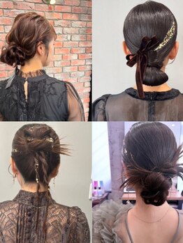 スリースター(THREE STAR)の写真/特別な日を彩るパーティーヘアセットのプロフェッショナル♪ブライダルや出張ヘアメイク、着付けもお任せ♪