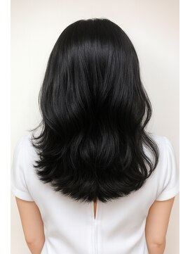 ヘアガーデンリゾート 東村山店 ブルーブラックくびれセミディ×エアリーSウェーブ