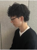 メンズナチュラルマッシュウルフシャドウパーマ束感マッシュ