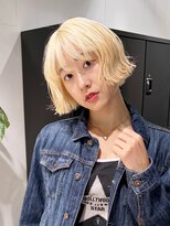 アルバム 銀座(ALBUM GINZA)&nbsp;前髪カットブロンドダブルカラーボブハイトーン_F41215