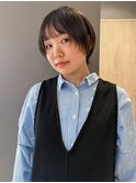 丸みショート×顔周りレイヤー