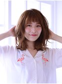 大人美人/外ハネボブ/春カラー/くびれミディアム/20代30代
