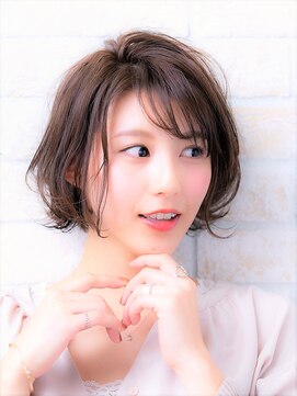 ソア 武蔵小杉(SOAR) 大人かわいい無造作カールとデザインカラー小顔丸みショートボブ