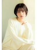 チェリーブラウン/丸顔/ミニウルフ/白髪ぼかし/髪質改善