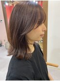 フェザーバング×レイヤーカット×カーキグレージュ梅田/中崎町