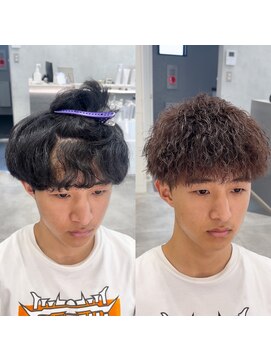 ルースト 西院店(ROOST) ツーブロック/刈り上げ/マッシュ/ツイストパーマ/茶髪/癖毛