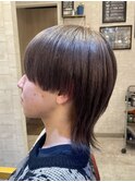 金髪ハイトーンカラーマッシュウルフツーブロックミルクティー