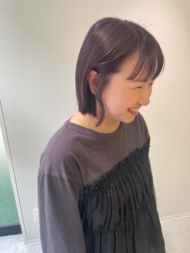 ハル 南平岸(HARU) ナチュラルなモカブラウンのパツボブ♪/ブリーチ無し/ボブ
