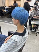 リグ 横浜(Lig.)&nbsp;水色カラーブルーカラーブリーチダブルカラーメンズハイトーン