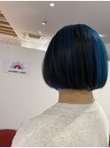 インナーカラー,ブルーネイビー,アンブレラカラー【草加】