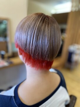 ヘアーコレット(hair Colet) ツートンショートミルクティーベージュオレンジ