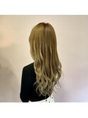 #プルエクステ#ハイライト#ベージュ