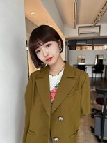 サンド 鹿児島中央(sand)&nbsp;黒髪/グレーベージュ/レイヤーロング/前髪パーマ[鹿児島駅]