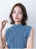 大人かわいい前髪セシルカットココアブラウンフリンジウェーブ