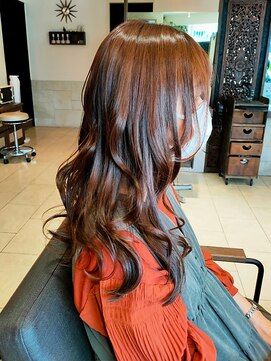 ヘアリゾート粋 ティガ 池袋店(tiga) 艶髪オレンジブラウン