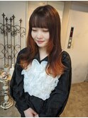 顔周りレイヤーカット、エンドカラー