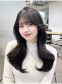 ロングくびれヘア美髪韓国ヘア顔周りレイヤー_F0447