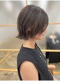 アプリコットオレンジ/くびれヘア/ウェーブショート/津田沼