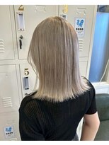 ミューク ハッピーヘアライフ 寺田町北口店(ｍieuxque happyhairlife)&nbsp;ミルクティーグレージュアプリコットオレンジハイライトカラー