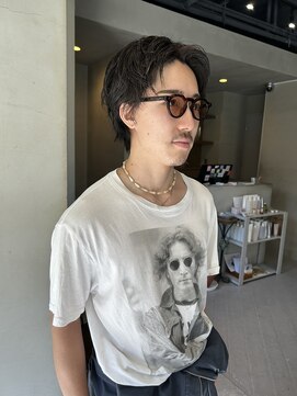 ヘアー アイス ルーチェ(HAIR ICI LUCE) メンズニュアンスパーマセンターパート清潔感夏カラー韓国 山中