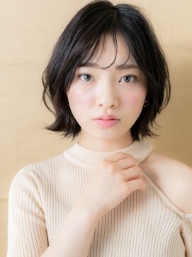 カバーヘア ブリス 川口(COVER HAIR bliss) 黒髪切りっぱなし外ハネくびれヘアヘイリーボブ312W川口30代40代