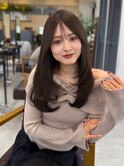 美髪レイヤーカット／顔まわりレイヤー／ロングレイヤ 一/前髪