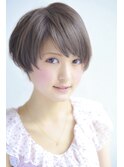 大人可愛い軽めマッシュショート/小顔斜め前髪