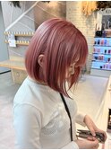 ピンクヘア　ボブ