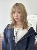 20代30代ブリーチカラー×ホワイトベージュ×レイヤー