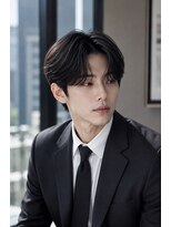 MEN's Baguz MEN'Sカット/ MEN'Sパーマ/ MEN'Sカラー 韓国風センターパート大人メンズヘア