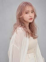 トリニティ(trinity) 2ブリーチダブルカラー・シースルーバング・レイヤー・ピンク