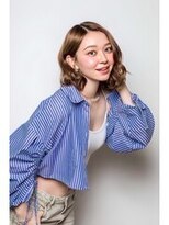 ブレイブ 我孫子(BRAVE abiko)&nbsp;ブリーチベージュ×外ハネボブ　透明感ミルクティー