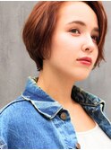 透明感かきあげショートボブ〈表参道drop〉