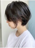 美髪オトナかわいいホワイトグレージュネビージュショートパーマ