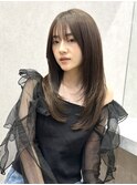 韓国レイヤーカット/くびれ巻き/前髪顔周り/セミディ[門前仲町]