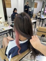 アジールヘア 所沢プロペ通り店(agir hair)&nbsp;インナーカラーホワイトピンクレイヤーカットデザインカラー所沢