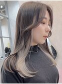 髪質改善グレージュカラー似合わせカットフェミニンロング