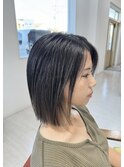 バレイヤージュ/グラデーションカラー/切りっぱなしボブ