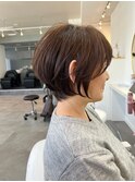 ◇大人可愛い20代30代40代50代前下がりショートボブ丸みショート