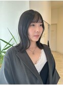 外ハネ/ミディアム/トリートメント/顔周り/20代30代