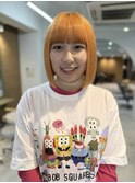 福井　大和田　ハイトーンボブ　オレンジカラー　ワイドバング