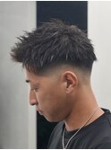 束感ショートスパイク×スキンフェード刈り上げショート束感