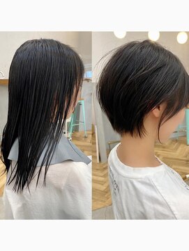 ロミー 本厚木(ROMMY.) 刈り上げない大人ガーリー小顔ショートボブ黒髪◎20代～50代