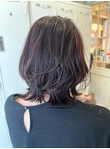 外ハネボブ/くびれヘアー/髪質改善/パープルブラック