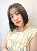 ワンレンボブ/ショートボブ/ダークアッシュ/小顔/20代30代p大宮