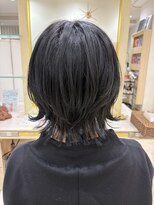 アッシュ 仙川店(Ash)&nbsp;30代40代50代60代マッシュウルフショートレイヤーブルーブラック