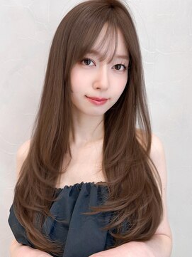 アグノス 青山(Agnos) ミルクティーブロンドナチュラルカールダークブルーセミディ