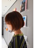 ラフに決まるレイヤーショートボブ/大人透明感オレンジ